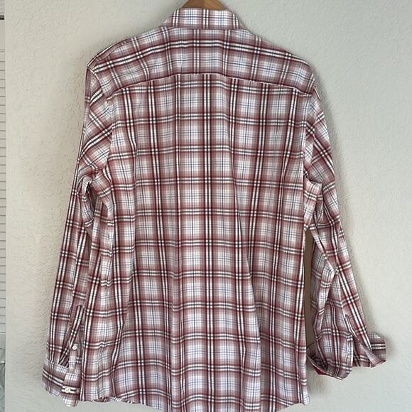 NEW Banana Republic Red Plaid Western Cowboy Button Up Shirt 17-17.5 Fall Farm - Picture 4 of 10